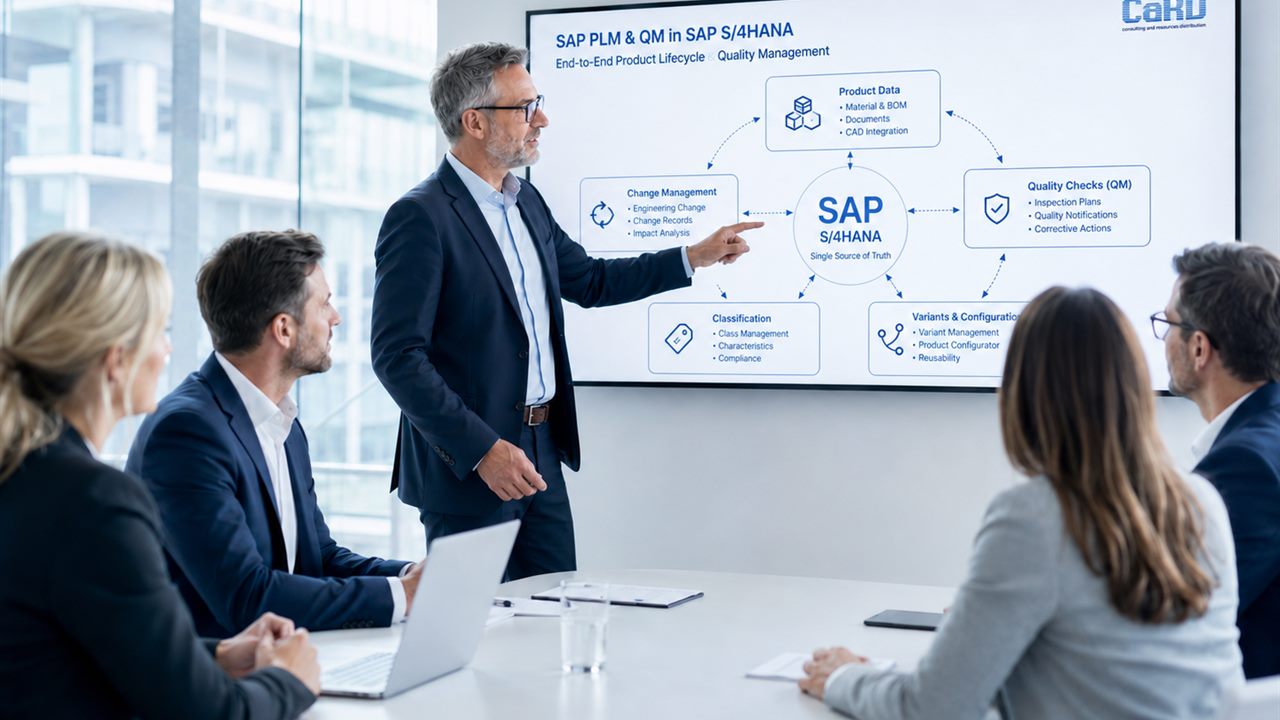 CaRD-Berater präsentiert SAP PLM & QM in SAP S/4HANA – End-to-End Product Lifecycle und Quality Management